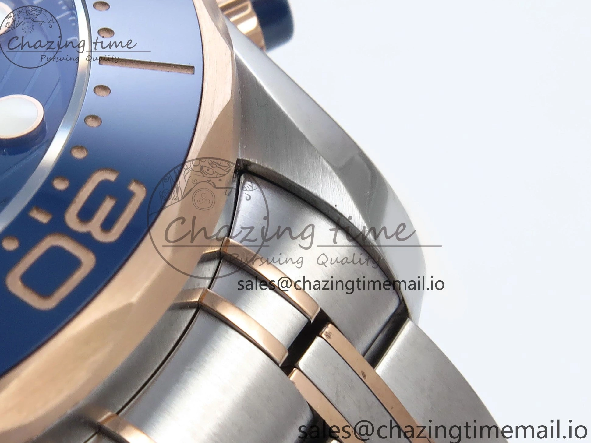 0131 Seamaster 300m Chrono SS RG OMF 1:1 Best Edition Blue Dial on SS RG Bracelet A Timeless 7686